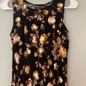 Y2K All that Jazz Black and Gold Floral Dress